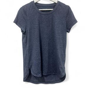 Athleta Navy Blue Short Sleeve T Shirt Womens Relaxed Fit Casual Top Size S